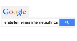 Sucheingabe: Erstellen eines Internetauftritts Google Suchfenster