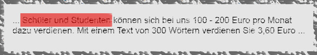 Soll so ein Texter für Sie schreiben kaufen? Textausschnitt "Texte kaufen"